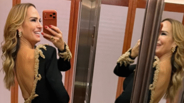 Marijana Mateus u crnoj haljini sa zlatnim detaljima i OTVORENIM leđima: Šou je počeo kada se OKRENULA! (FOTO)